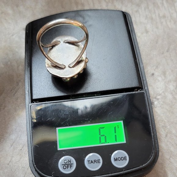 Antique Southwest Ring Blue Gem Nevada Turquoise GENUINE NAVAJO ZUNI  ART - Picture 7 of 12